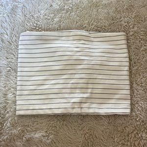 White & blue striped tube top